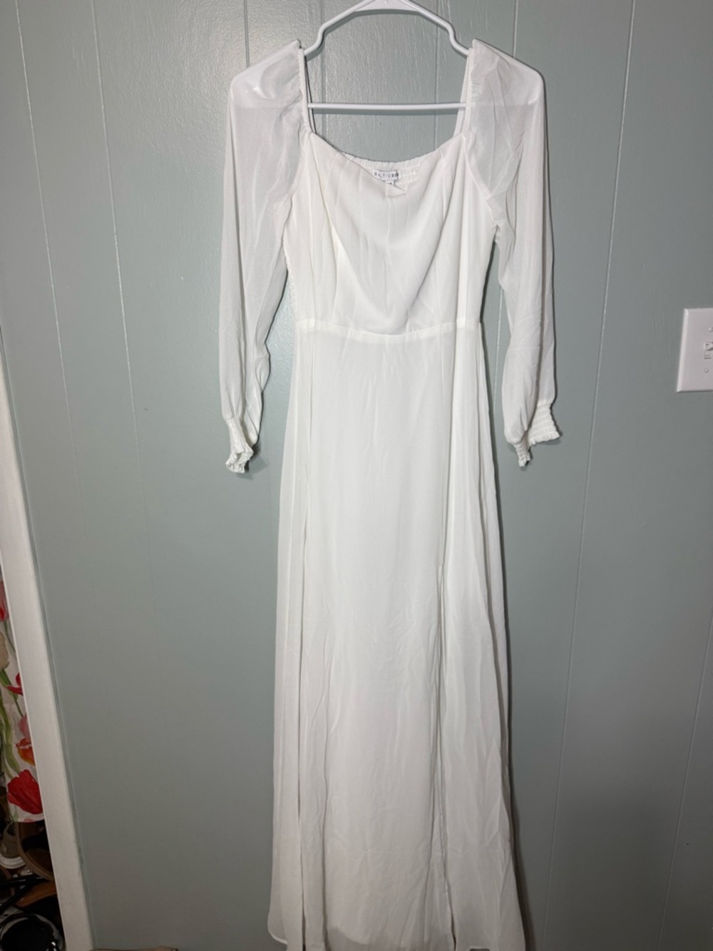 Baltic Born White Long Sleeve Maxi Dress